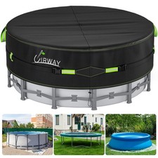 UIRWAY 24 Ft Round Pool Cover with Reflective 24' (Round), Black(Round) picture