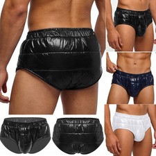 US YiZYiF Men Underwear Knickers Plastic Padded Quilted Panty Unisex Briefs picture