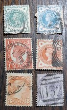 GB COLONIES QUEENSLAND  AUSTRALIA VICTORIA  One Penny Red Used + Half Penny Lot picture