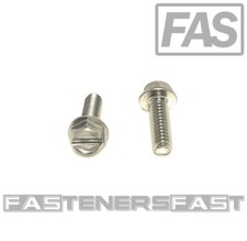 (100) 8-32x1/2 Stainless Steel Slotted Hex Washer Head Machine Screws 18-8 picture