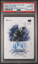 PSA 10 Abdul Carter On Card Auto 2024 OnIt Athlete /170 Penn State Football NY picture