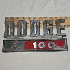 vintage 1969–1971 Dodge D100 / Power Wagon OEM chrome fender and grille emblem picture