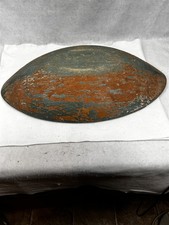 antique wooden bowl carved oval trencher 23x13.5x4.45 green paint 1800 original  picture