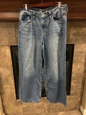 Old Navy Wow Mid Rise Baggy Wide Leg Jeans Women Size 12 picture