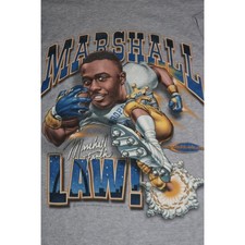 Vintage 2000 Marshall Faulk Marshall Law T-Shirt XL Gray St Louis Rams NFL 2000s picture