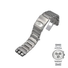 23mm Silver Color Steel Watch Bracelet For Swatch  XL Irony The Chrono YOS401G picture