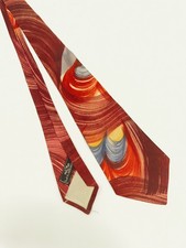 vintage 1940s 1950s hand painted rayon swing tie necktie excellent picture
