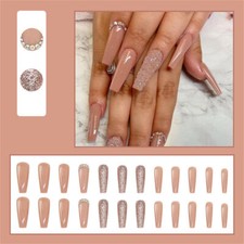 24pcs/box Full Cover Detachable Fake Nails Coffin False Nails Wearable Nail Tips picture