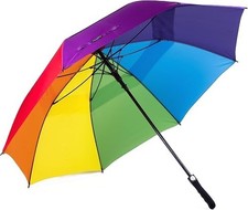 Rainbow Golf Umbrella  Windproof Auto Open Vented Canopy picture