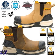 CAT Men's Excavator Power Spring Chelsea Waterproof Composite Toe SR Work Boots picture