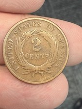 1865 2C US COIN GOOD CONDITION FANCY 5 picture