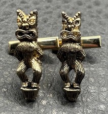 Vintage Rare Tiki Cufflinks MCM Era Gold Tone picture