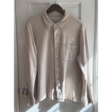Madewell Waffle Knit Long Sleeve Button Up Shirt - Beige, Large picture