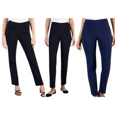 JM Collection Petite Tummy-Control Comfort waistband Pants, Black or Blue picture