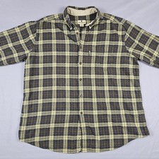 Woolrich Men's XL Brown Blue Plaid Flannel Shirt 100% Cotton Button Down picture