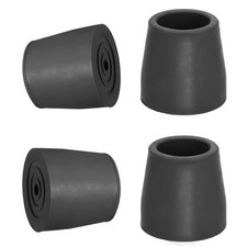 OBTANIM 4 Pack 1 Inch Replacement Rubber Cane Tips for 1 (4 Pack), Black picture