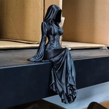 Lady Reaper Statue Desktop Ornament Gothic Female Figure Home Office Decor Gift picture