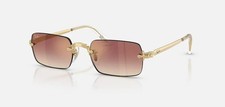 ray ban rb3928 A$AP Rimless Gold Shine/Violet Lenses Sunglasses New In Box picture