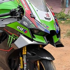 Carbon color Side Winglets Spoilers For Kawasaki Ninja ZX10R ZX10RR 2021-2025 picture