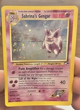 Swirl Sabrina's Gengar Holo #14/132 MP Gym Heroes Pokemon Card Unlimited picture