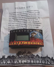 1998 promo Heads Up COUNTDOWN to ARMAGEDDON Movie Doomsday CLOCK Touchstone picture