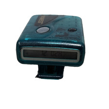 90s Vintage Motorola Beeper Pager - WORKS Translucent Clear Teal Blue Aqua picture