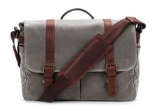 ONA The Brixton Waxed Canvas Messenger Bag for Camera and Laptop (Gray) picture