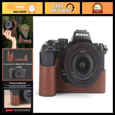 Retro Genuine Leather Half Case for Nikon Z50 II Camera - Protective Cover with picture