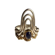 Rare Vintage Modernist Organic Sterling Silver Ring picture