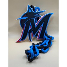 Miami Marlins Oversized Necklace Logo Pendant Turnover Chain Handmade 3D Printed picture