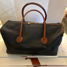 Vintage Bottega Veneta Carry-On Weekend Black/Brown Zip-Around Bag w/ Top Handle picture