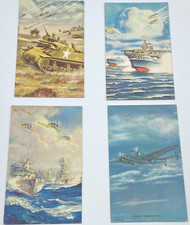 Vtg 1940's Mutoscope U.S. Military Postcards Lot Of 4 picture