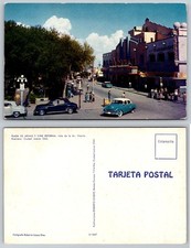 Vintage Ciudad Juarez Mexico Postcard Cine Reforma Plaza de Armas 1950s Cars picture