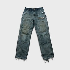 VTG Carhartt Pants Mens 34x34 Black Original Fit Double Knee Distressed USA 90s picture
