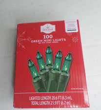 Holiday Time 100 Indoor/Outdoor Green Mini Lights (Green Wire) picture