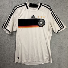 Germany Shirt Mens Medium White Adidas Soccer Jersey DFB Football 3 Star FLAWS picture