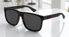 GUCCI GG0010S 003 Rectangular Square Havana Grey 58 mm Men's Sunglasses picture