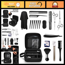14PCS Hair Cutting Kit - Scissors, Barber Cape, Neck Duster Brush & Bag - Salon/ picture