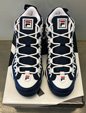 FILA Spaghetti Stackhouse Navy/White/Red Leather Low Top Lace Up Men’s Sneakers picture