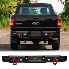 Vijay Black Steel Rear Bumper W/LED Lights & D-Rings For 1998-2011 Ford Ranger picture