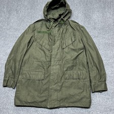 Vintage Seyntex Coat Mens ABL 3B Green Canvas Hooded Parka Belgian Army 80s picture