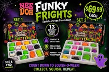 NEW RARE 2026 NeeDoh Funky Frights Squish-O-Ween Halloween Advent Calendar 2pc. picture