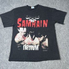Vtg 1999 Samhain Initium Punk Rock Horror T-shirt Distressed Band Tee 90s Mens L picture
