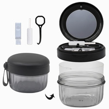 Denture Case, Leak Proof Denture Bath Cup for Travel, Large Denture Storage picture