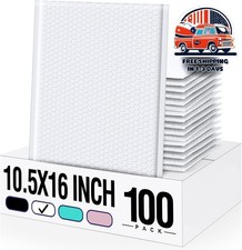 Paquete De 100 Sobres Acolchados Grandes De Burbujas De 10.5 x 16 Pulgadas NUEVO picture