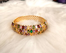 Noppakao Gems Bangle Bracelet Color Gold Tone Thai Jewelry Fashion Women Gift picture
