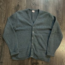 Vintage 60s/70s McGregor Wool Mohair? Blue Cardigan Size Medium picture