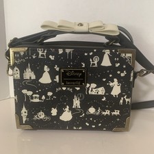 LOUNGEFLY DISNEY PRINCESS -  Vintage Style Crossbody Bag Box B&W - NEW w/o tags picture