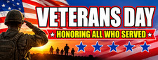 3ft x 8ft  VETERANS DAY Banner  (CAN BE PERSONALIZED) picture