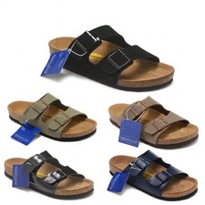Arizona Cork Soft Footbed Suede Leather Buckle Sandals Slide Mules Unisex Shoes picture